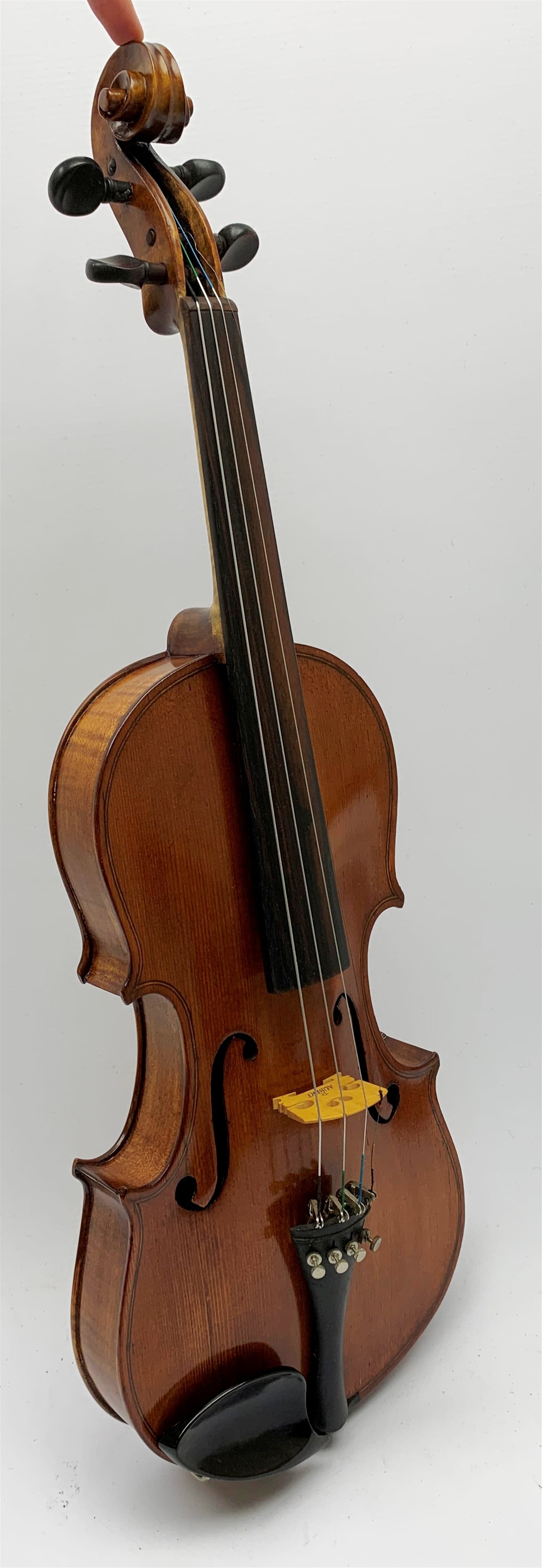 German Saxony violin c1890 with 35.5cm two-piece maple back and spruce top, L59.5cm overall, in car - Image 3 of 10