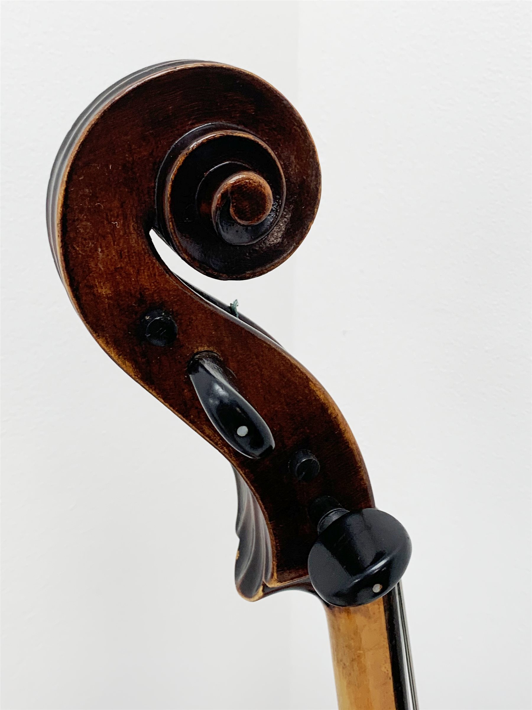 Early 20th century French Mirecourt cello with 76cm two-piece maple back and ribs and spruce top, b - Image 5 of 10