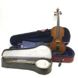 The Stentor Student II violin with 35.5cm two-piece maple back and ribs and spruce top, bears label,