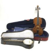 The Stentor Student II violin with 35.5cm two-piece maple back and ribs and spruce top, bears label,