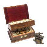 Dentistry - 'Jota' Burs storage box, two fitted compartments containing various bur drills, mostly
