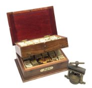 Dentistry - 'Jota' Burs storage box, two fitted compartments containing various bur drills, mostly