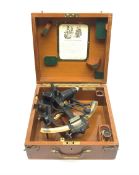 Heath & Co 'Hezzanith' sextant, pattern 491.V., with black crackled framework, brass arc with silver