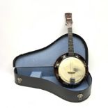 Holborn four-string banjolele with maple back and beech neck, 60cm overall, in carrying case