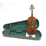 John Murdoch & Co. 'The Maidstone' three-quarter size violin with 33.5cm two-piece maple back and ri