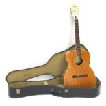 Harmony H-6303 Sovereign acoustic guitar, spruce top, mahogany body, in carrying case