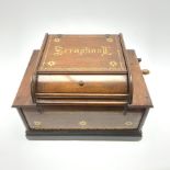 English Automatic Seraphone retailed by Peter Black, Manchester, in gilt stencilled mahogany case o