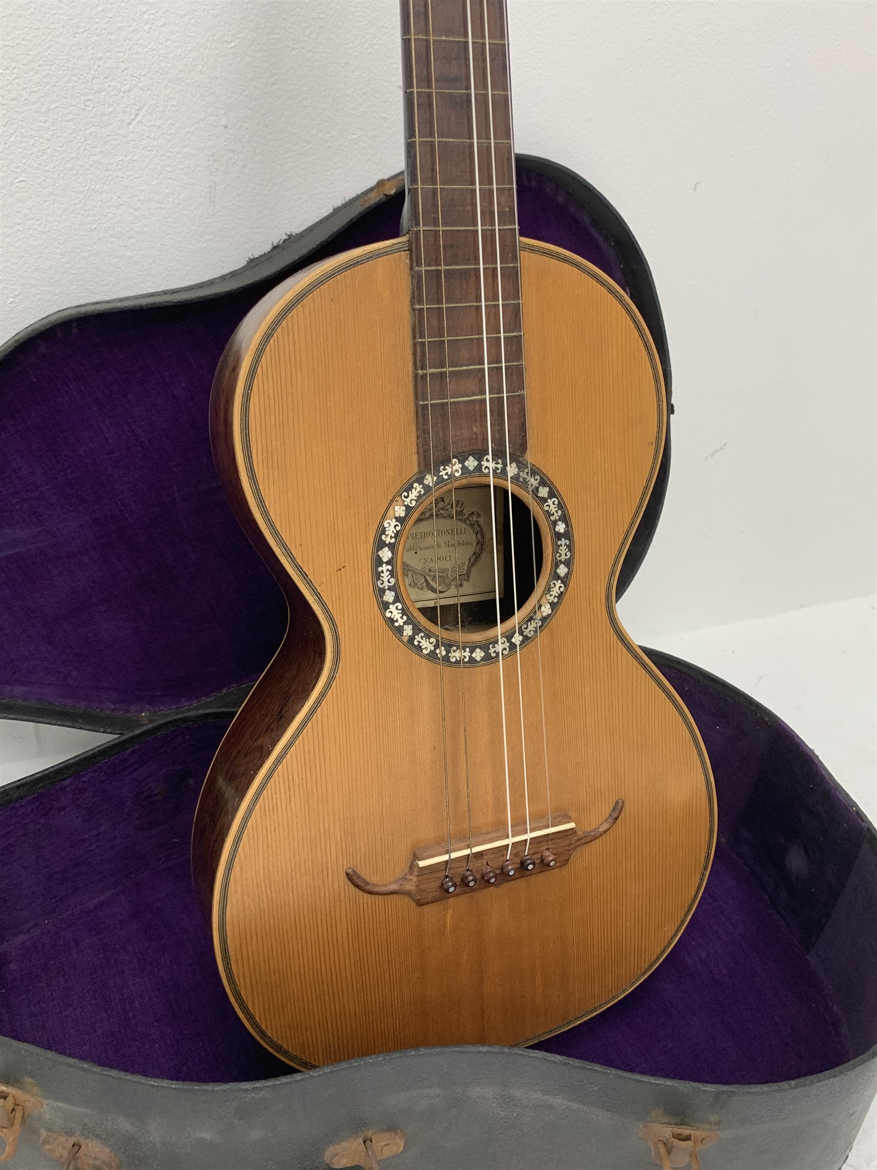 Pietro Tonelli Napoli acoustic guitar in carrying case - Image 3 of 7