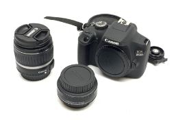 Canon EOS 2000D DSLR digital camera with two Canon lenses 'Canon Zoom Lens EF-S 18-55mm 1:3.5-5.6 II