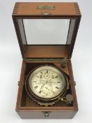 Late 19th century mahogany cased marine chronometer by 'Robert Gardner, London', silvered Roman dial