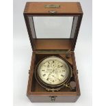 Late 19th century mahogany cased marine chronometer by 'Robert Gardner, London', silvered Roman dial