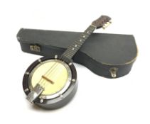 Eight string banjo mandolin (banjolin) L56cm in carrying case