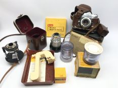 Kodak photography equipment - Kodak Retina Reflex III camera in case with box, Kodak Retina Reflex r