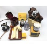 Kodak photography equipment - Kodak Retina Reflex III camera in case with box, Kodak Retina Reflex r