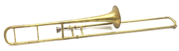 Boosey & Co. brass slide trombone, serial no.75743, with mouthpiece L115cm