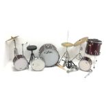 RTV 09/10/20 Aria five-piece drum kit with Hi-hat, crash and ride cymbals, stool, pedals, sticks etc