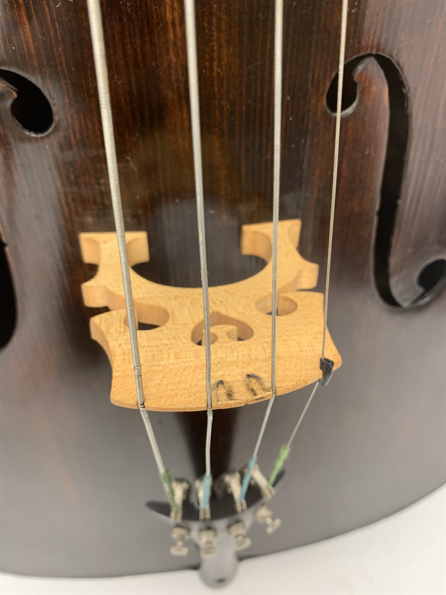 Early 20th century French Mirecourt cello with 76cm two-piece maple back and ribs and spruce top, b - Image 8 of 10