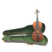 John Murdoch & Co 'The Maidstone' three-quarter size violin with 33.5cm two-piece maple back and rib