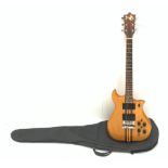 Kawai blond elm and mahogany electric guitar, L100cm, in soft carrying case