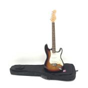 Stratocaster style electric guitar, L99cm in carrying case