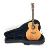 Ayres MCSM acoustic guitar designed by Gerard Gilet, Sitka Spruce, mahogany back and sides, in carry