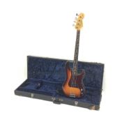 Fender Squier Series Precision Bass electric guitar, serial no. JV02074, L116cm, in hard carrying c