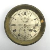 Mid 19th century marine chronometer by 'Cameron, Liverpool', silvered Roman dial, serial no. '1715',