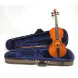 Stentor 'Student II' violin with 35.5cm two-piece back and spruce top, bears label, 59cm overall, in