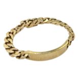 9ct gold curb chain identity bracelet, approx 63gm