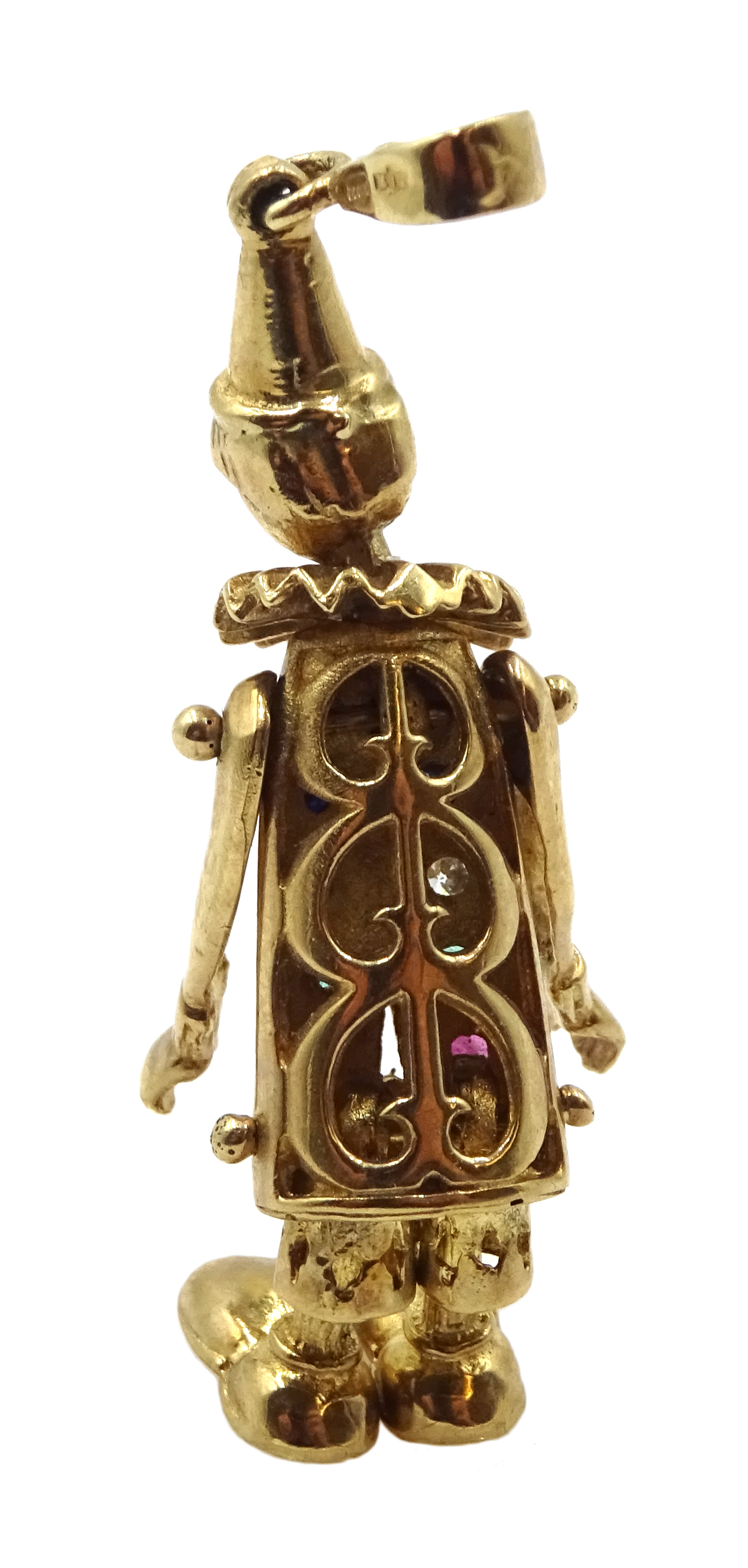 9ct gold stone set clown pendant, hallmarked - Image 5 of 5