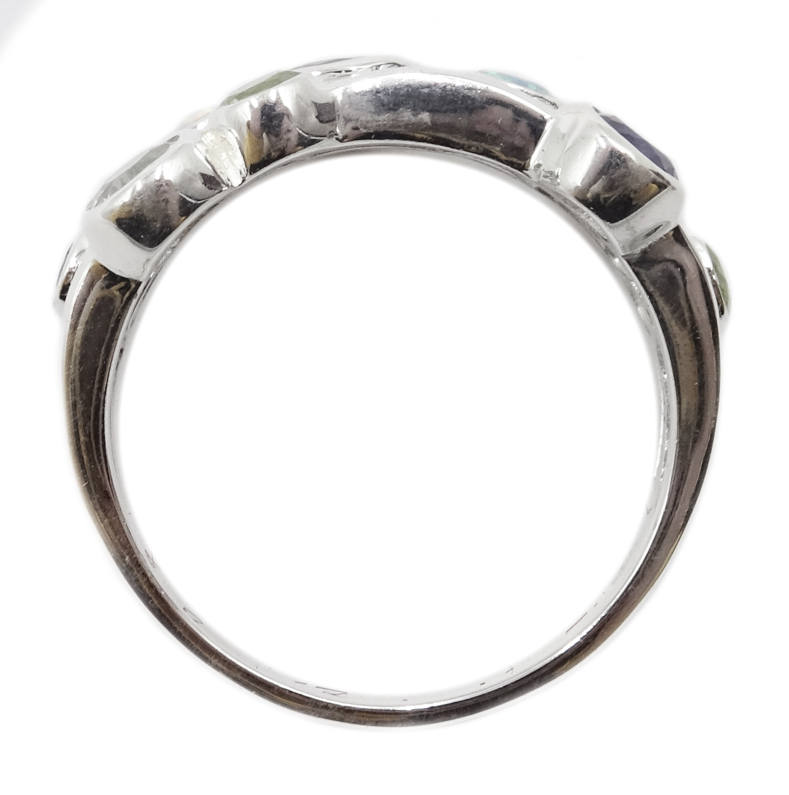 Silver multi gem stone set ring, stamped 925 - Image 5 of 5