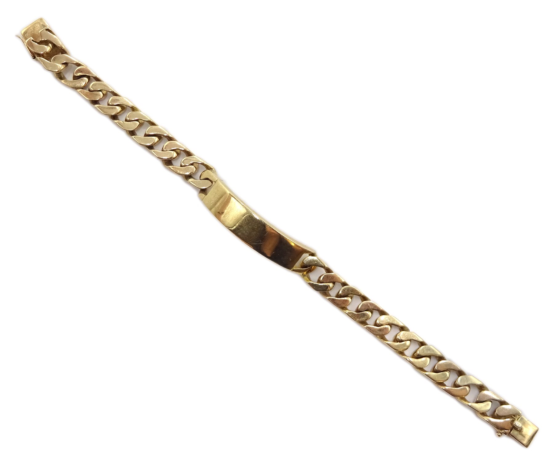 9ct gold curb chain identity bracelet, approx 63gm - Image 2 of 3