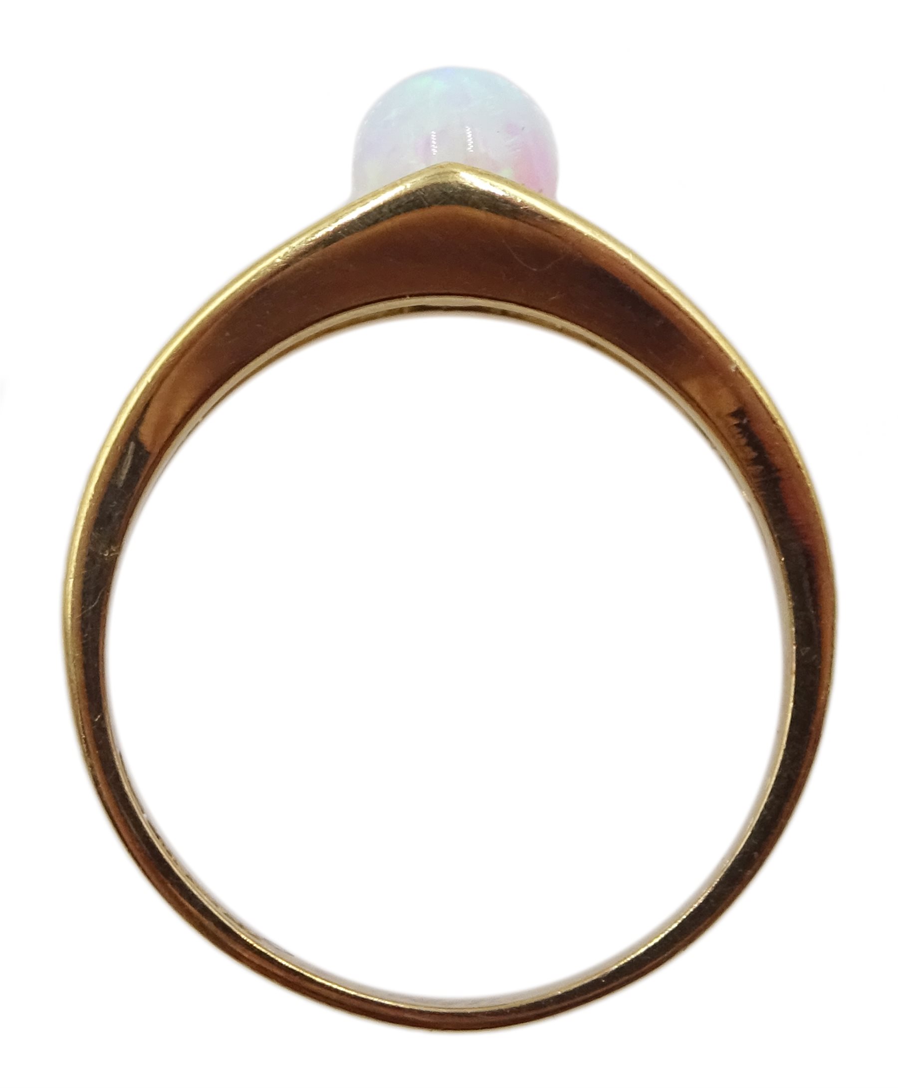 9ct gold single stone opal ring, hallmarked - Image 3 of 5