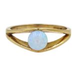 9ct gold single stone opal ring, hallmarked