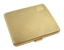 9ct gold cigarette case, engine turned decoration by John Henry Wynn, Birmingham 1930