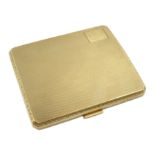 9ct gold cigarette case, engine turned decoration by John Henry Wynn, Birmingham 1930