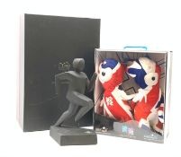 A 2012 London Olympics Royal Doulton black bisque porcelain figure of a runner, in original box, tog