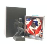 A 2012 London Olympics Royal Doulton black bisque porcelain figure of a runner, in original box, tog