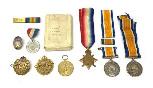 King George V 1914 - 1918 British War Medal named to '14-133 PTE J.W. ROBSON. E. YORK R', War Medal