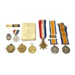 King George V 1914 - 1918 British War Medal named to '14-133 PTE J.W. ROBSON. E. YORK R', War Medal