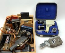 A group of assorted cameras and binoculars, to include Kodak Jr, Kodak Brownie, Kodak Instamatic, ci