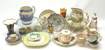 A collection of various ceramics, to include a Copeland Spode Italian jug, a 19th century Sunderland