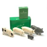 A Beswick CH Wallboy Pig, together with a CH Wallqueen Sow, a Gloucester Old Spot, with maker's box,