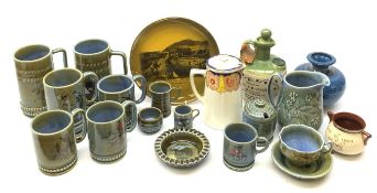 A group of fifteen Irish Wade porcelain, to include tankards, cups, small dishes, etc., together wit