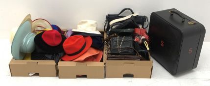 A collection of Vintage ladies and gentlemen's hats, to include felt examples, and examples by Chris