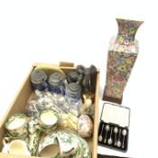 A group of assorted items, to include a set of six 1930's silver teaspoons, with enamel terminals, h