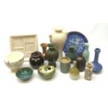 A collection of assorted Studio pottery and some Oriental ceramics, to include a number of crackle g