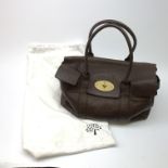 A Mulberry Bayswater brown leather handbag, with brass postman's lock clasp, L36cm, with maker's dus