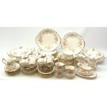 Paragon Victoriana Rose pattern tea and dinnerware, comprising fourteen teacups, sixteen saucers, fo