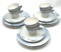 A Royal Copenhagen Midsummer Night's Dream teaset, comprising six cups, six saucers, and six plates,